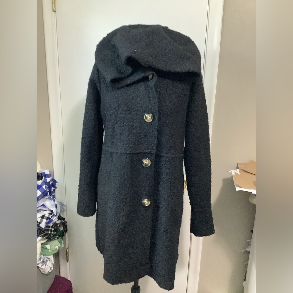 Black fuzzy coat